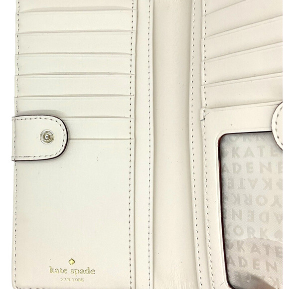 Kate Spade Wallet Pond Stacy Crosshatch Leather Soft Aubergine Wine - Picture 8 of 8